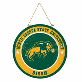 North Dakota State University Round Door Décor with Hanging Rope, 18x1