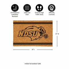 North Dakota State University Large One Color Coir Mat, 36"x24"