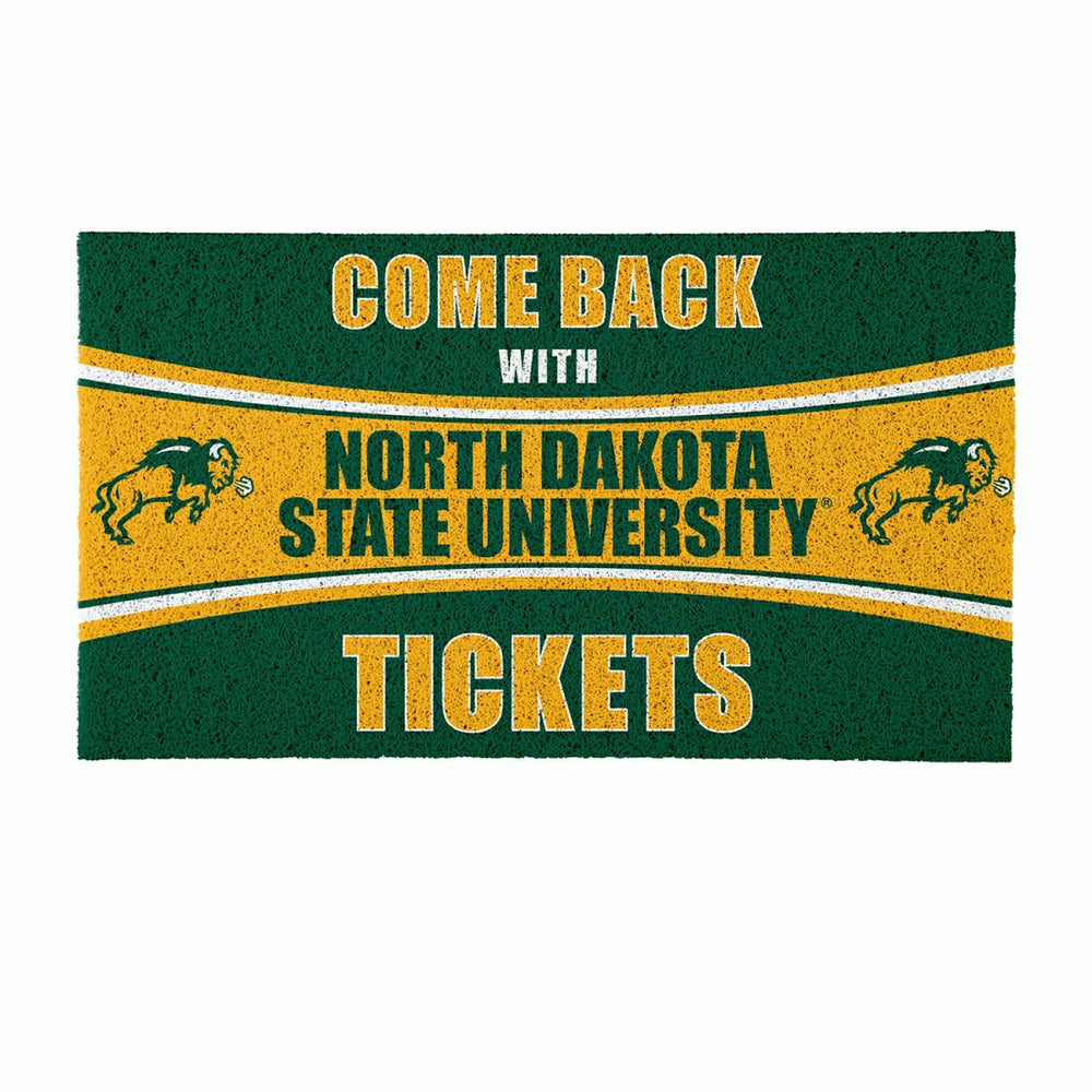 28" x 16" PVC Trapper Mat, Come Back with Tickets, North Dakota State