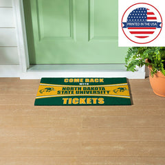 28" x 16" PVC Trapper Mat, Come Back with Tickets, North Dakota State