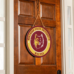 Northern State University Round Door Décor with Hanging Rope, 18x18