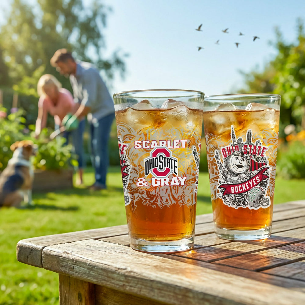 Ohio State University 16oz Glass pint, Set of 2