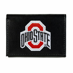 Ohio State University Black Tri-Fold Embroidered Wallet w/ RFID Blocking
