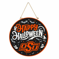 Oklahoma State University Halloween Round Door Décor with Hanging Rope