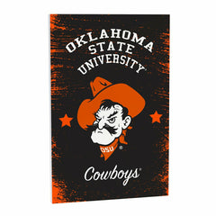 Oklahoma State University Wood Wall Sign, 16x24