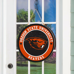 Oregon State University Round Door Décor with Hanging Rope, 18x18