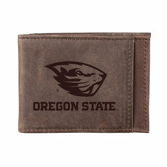 Front Pocket Wallet w/ RFID Blocking, Oregon State University, Brown