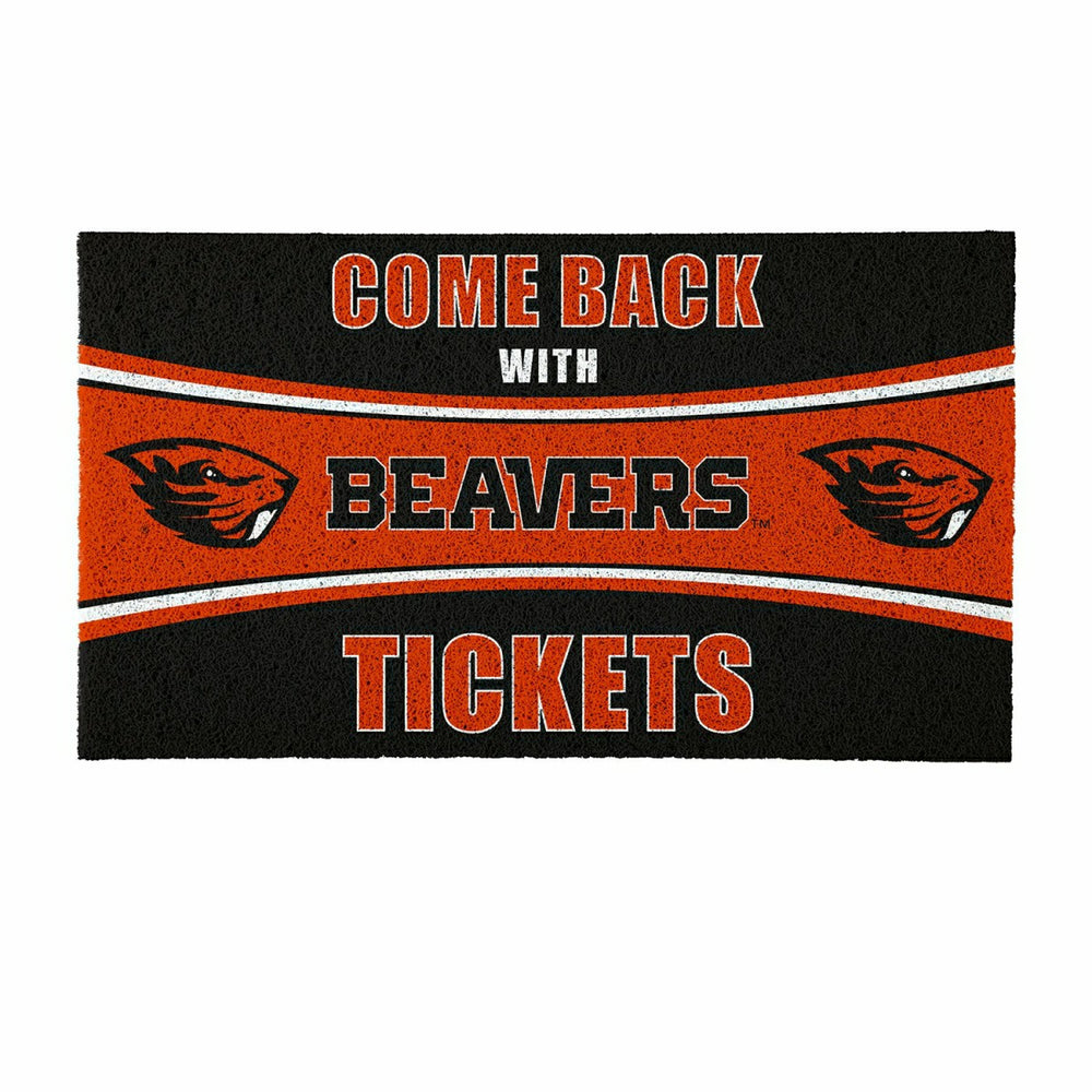 28" x 16" PVC Trapper Mat, Come Back with Tickets, Oregon State Univer