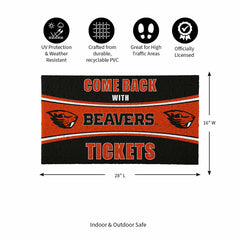 28" x 16" PVC Trapper Mat, Come Back with Tickets, Oregon State Univer