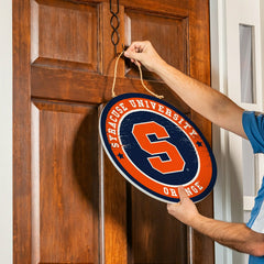 Syracuse University Round Door Décor with Hanging Rope, 18x18