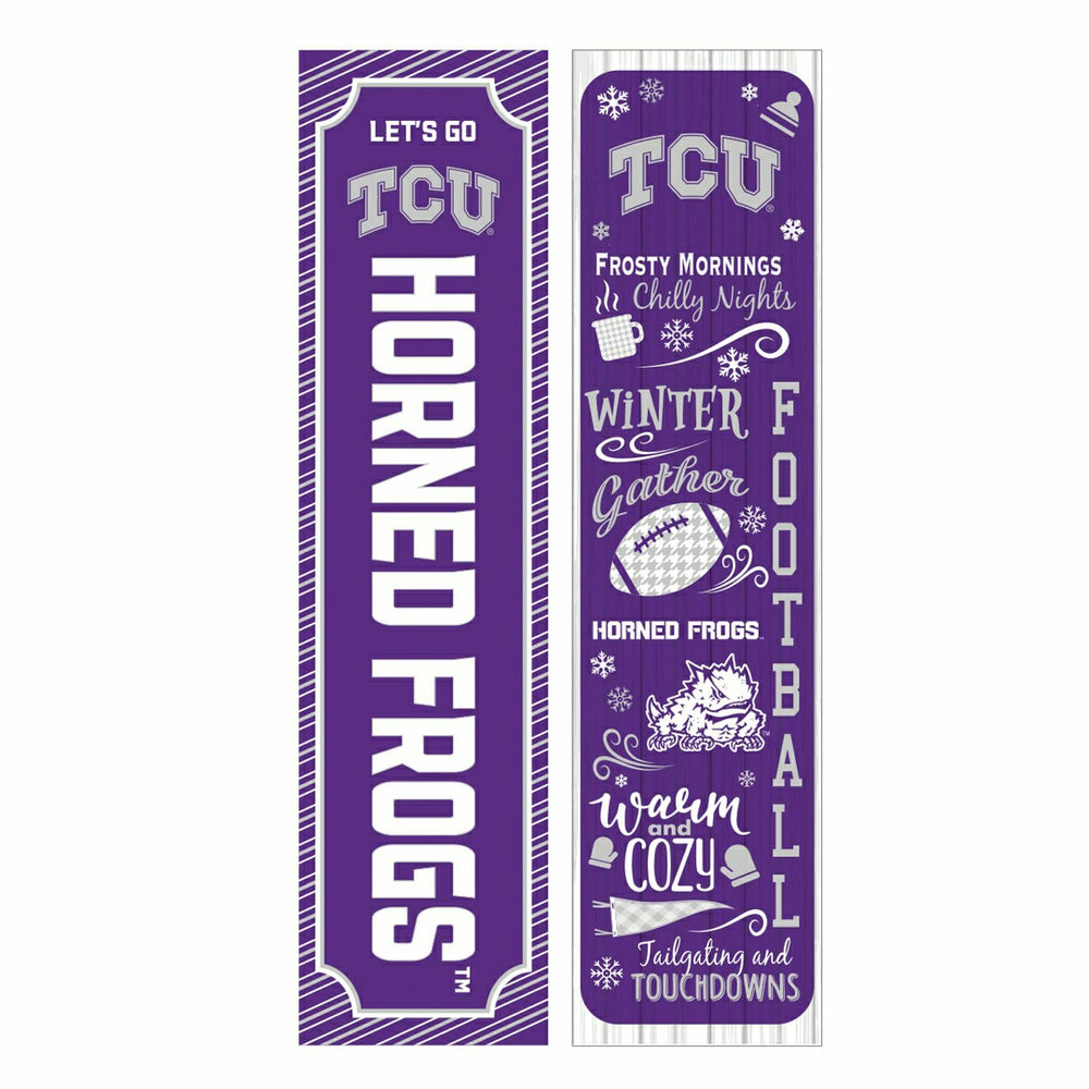 46" Double Sided Leaner, Texas Christian University, Winter Seasonal