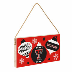 Texas Tech University Holiday Wood Wall Sign, 6x11
