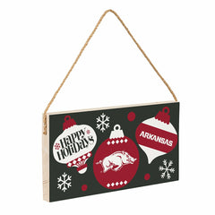 University of Arkansas Holiday Wood Wall Sign, 6x11