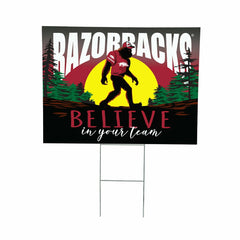 University of Arkansas Yard Sign, Bigfoot