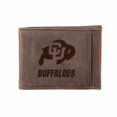 Slim Card Holder with RFID Blocking, University of Colorado, Brown