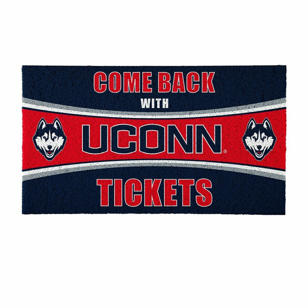 28" x 16" PVC Trapper Mat, Come Back with Tickets, Uconn
