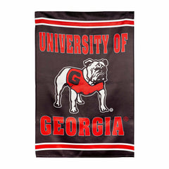 University of Georgia Alternate Bulldog Logo Embossed Suede House Flag
