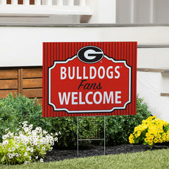 University of Georgia Coroplast Yard Sign, "Fans Welcome"
