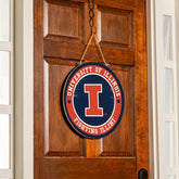 University of Illinois Round Door Décor with Hanging Rope, 18x18