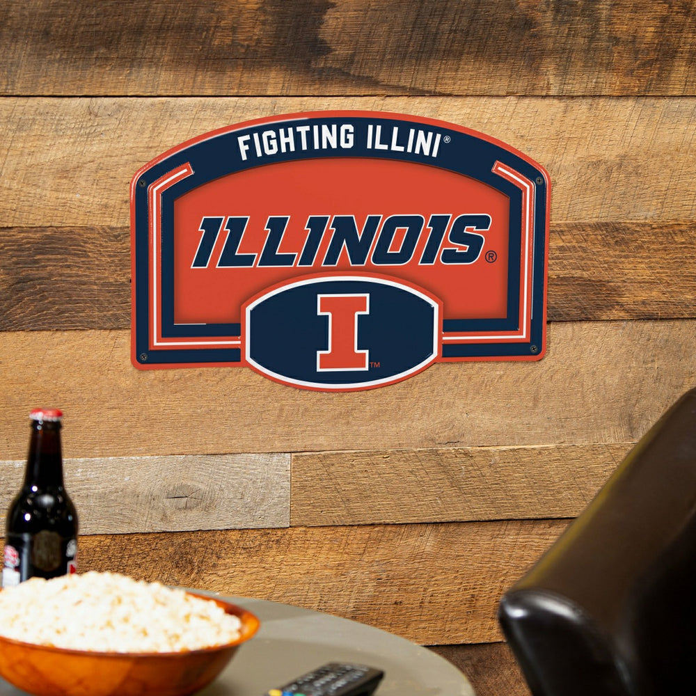 University of Illinois USA Embossed Steel Wall Sign, 11" x 17"