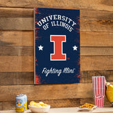 University of Illinois Wood Wall Sign, 16x24