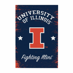 University of Illinois Wood Wall Sign, 16x24