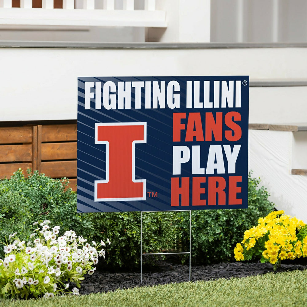 University of Illinois Coroplast Yard Sign "Fans Play Here"