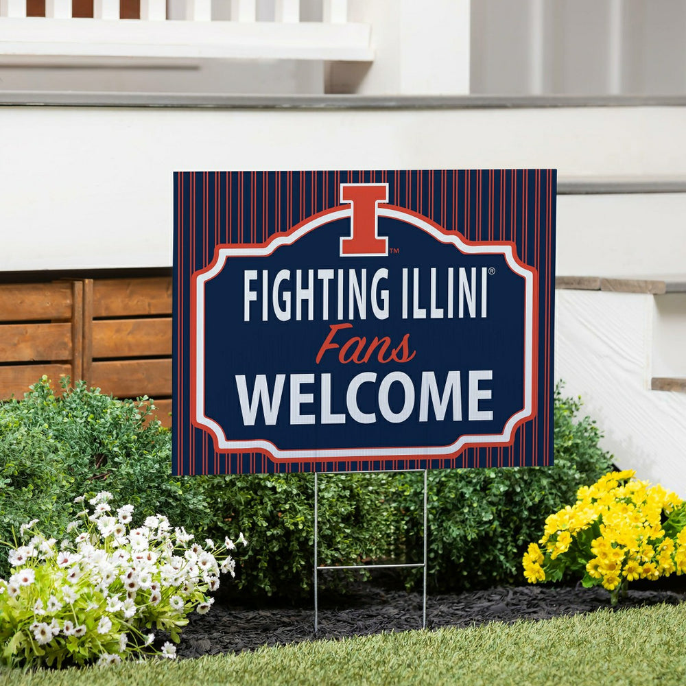 University of Illinois Coroplast Yard Sign, "Fans Welcome"