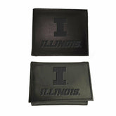 University of Illinois, Bi-Fold and Tri-Fold Wallet Gift Set, Black