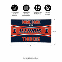 28" x 16" PVC Trapper Mat, Come Back with Tickets, University of Illin