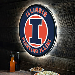 LED Wall Decor, Round, University of Illinois