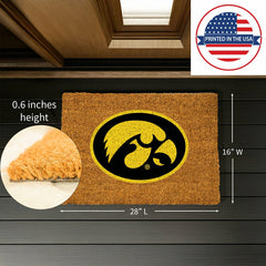 Coir Mat, 16"x28", University of Iowa