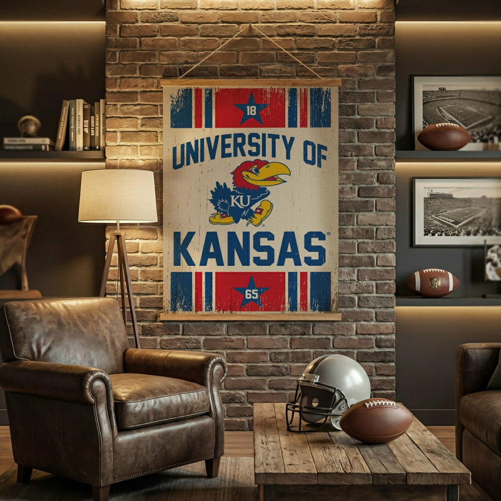 University of Kansas, Canvas Wall Tapestry, Large, 54x36