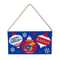 University of Kansas Holiday Wood Wall Sign, 6x11