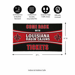 28" x 16" PVC Trapper Mat, Come Back with Tickets, University of Louis