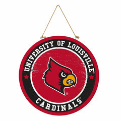 University of Louisville Round Door Décor with Hanging Rope, 18x18
