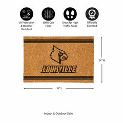 University of Louisville Large One Color Coir Mat, 36"x24"