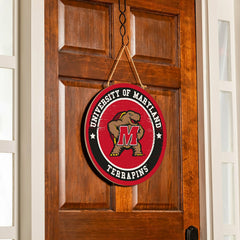 University of Maryland Round Door Décor with Hanging Rope, 18x18