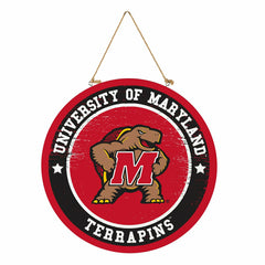 University of Maryland Round Door Décor with Hanging Rope, 18x18