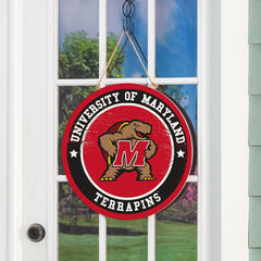 University of Maryland Round Door Décor with Hanging Rope, 18x18
