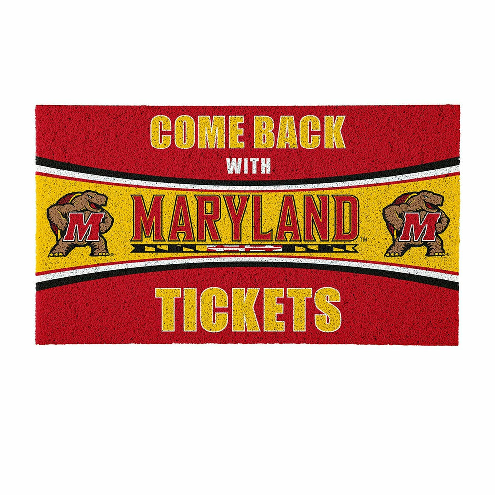 28" x 16" PVC Trapper Mat, Come Back with Tickets, University of Maryl