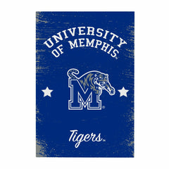University of Memphis Wood Wall Sign, 16x24