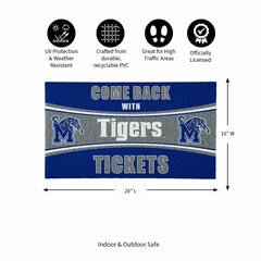 28" x 16" PVC Trapper Mat, Come Back with Tickets, University of Memph