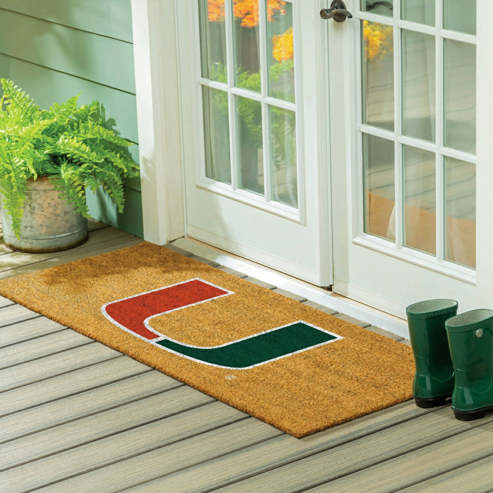 University of Miami Extra Large Full Color Coir Mat, 60"x24"
