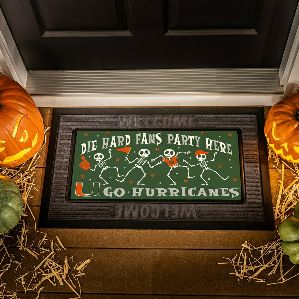 University of Miami Flocked Coir Halloween Sassafras Switch Mat, 22"x1