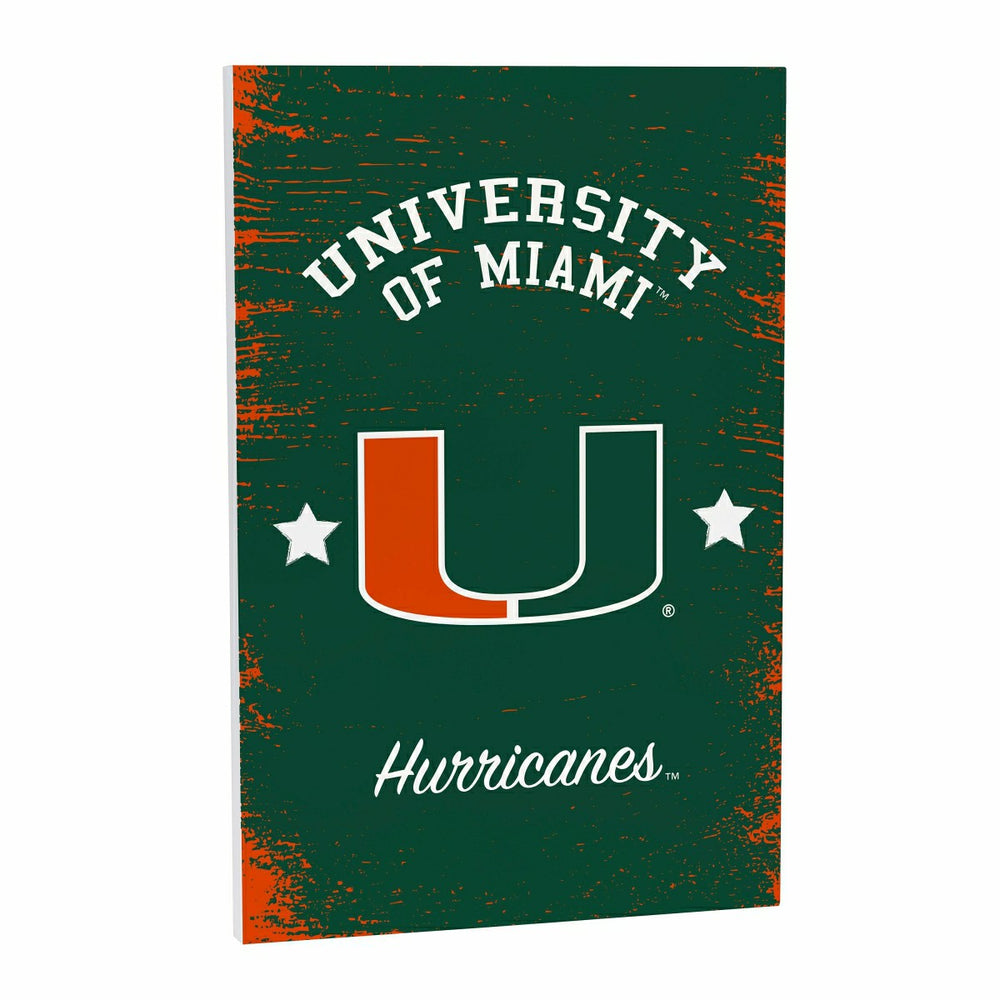 University of Miami Wood Wall Sign, 16x24
