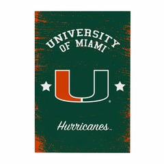 University of Miami Wood Wall Sign, 16x24