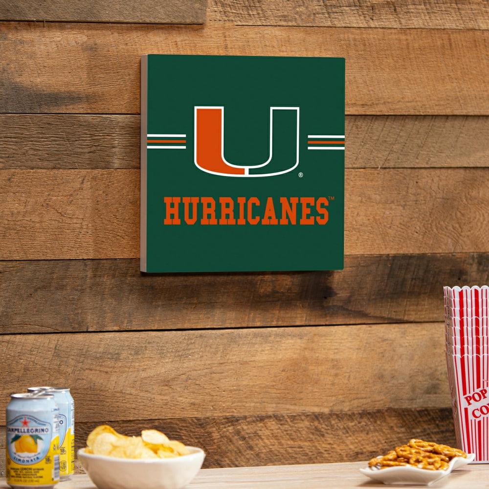 University of Miami Wood Wall Sign, 12x12