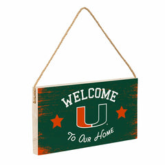 University of Miami Wood Wall Sign, 6x11