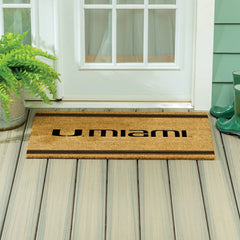 University of Miami Large One Color Coir Mat, 36"x24"